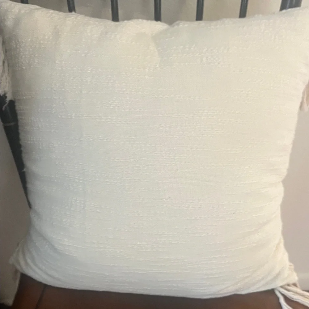 Anthropologie textured Cream and Tan Accent Pillow pre owned great condition - Picture 2 of 10